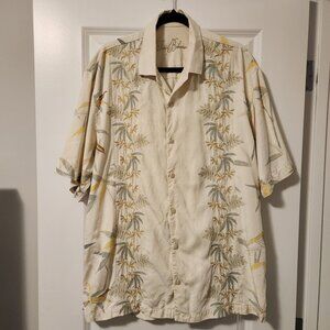 Tommy Bahama 100% Silk Short Sleeve Button Down Shirt – Size XL – Tropical Bambo